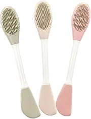 HAPINARY 3pcs Double-headed Facial Treatment Brush Mask Brush Face Scrubber Facial Scrubber for Face Silicone Face Cleansing Brush Face Wash Scrubber Face Silicone Scrubber