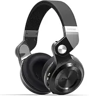 Bluedio T2 Plus Bluetooth Headphones On Ear with Micro SD Card Slot/FM Radio, 57mm Driver Folding Wireless Headset, 40 Hours Play Time,Wired and Wireless Headphones for Cell Phone/PC (Black