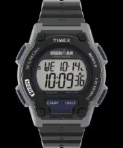 Timex Mens Ironman 30 Shock 42mm Watch Indiglo Chrono Day-Date/Month 2 Time Zone