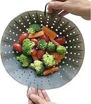 cozymomdeco Silicone Steamer Basket 10” Size, Silicone Steamer Insert for Pot Flexible Design, Gray