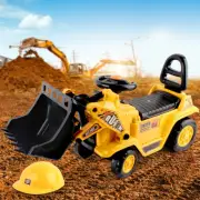 Kids Ride On Toys Bulldozer Digger Excavator Childrens Play Car W/ Safety Helmet