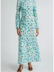 ZIMMERMANN Lightburst Floral Bias Cut Long Sleeved Linen Dress Sz US12/AU4 NWT