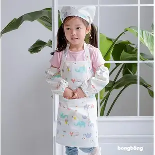新鮮貨 韓版兒童圍裙畫畫衣防水繪畫廚師服套裝演出服卡通小孩美術幼稚園