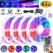 65ft 50ft LED Strip Lights 5050 RGB Color Change Remote for Rooms Bar Waterproof