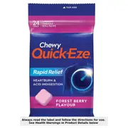 Quick-Eze Chewy Forest Berry Antacid Tablets 24 Pack