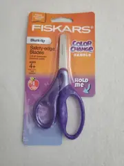 Fiskars Color Changing Handle Scissors Blunt Tip Safety Edge 5" Kids Craft