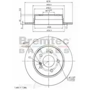 Bremtec Euro-Line GeoZinc Coated Brake Rotor - BDR20150EL