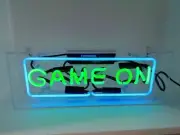 Game On 17" Acrylic Box Neon Sign Lamp Light Artwork Display Wall Decor Gift LE