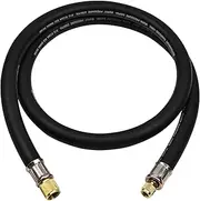 Upgrade Version 1/2" Internal Diameter High-Flow Vacuum Certified Refrigerant Hose,1/2" to 1/4" Fittings,20 Microns Vacuum,Faster HVAC Evacuation and Recovery,6-Feet,Black