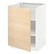 METOD base cabinet with shelves, white/Askersund light ash effect, 60x60x80 cm