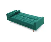 Sofa Bed 3 Seater Button Tufted Lounge Set for Living Room Couch in Velvet Green Colour