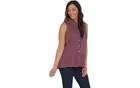 LOGO by Lori Goldstein Striped Button Front Tank with Ruffle Hem Mauve M A307268