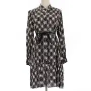 Xirena NWT Anastasia Long Sleeve Dress Size M in Octave Night (Black/Off-White)