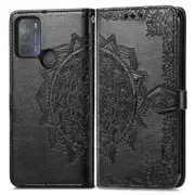 Wallet Design Mandala Embossment Full Protection PU Leather Stand Case for Motorola Moto G50
