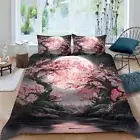 Duvet Cover King Pink Cherry Blossom Comforter Cover Flowers for Woman Quilt