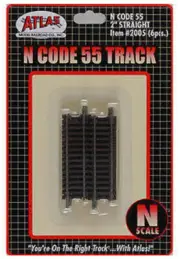 Atlas N Scale Code 55 2" Straight 6-Pack Model Train Track