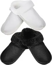 VERDANVERSE 2 Pairs Plush Velvet Shoe Covers Warm Inserts for Winter Slippers Boot Accessories Comfortable Liners Holes