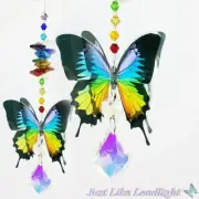 Butterfly chakra crystal suncatcher, rainbow pendant gift prism suncatchers #12
