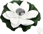 Solar Power LED Color Changing Flower Light Floating Flower Lamp Garden Pool Pond Light for Elegant and Vibrant Garden Decoration (Colorful White)