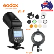 Godox V1-F 2.4G TTL Round Head Speedlite Flash,AK-R1 Accessories,S2 Bracket Set