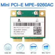 WiFi 5 MPE-9260AC Mini PCI-E Card 1733Mbps 802.11ac Dual Band BT5.0 Network Card