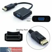 Display Port to VGA Female Video Cable Converter Adapter PC Monitor Desktop 1A8
