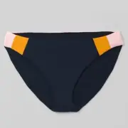 Prana Small Tulum Bikini Bottoms Women’s Black Orange Deep Solstice Colorblock