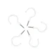 Windoware 16mm White Curtain Rod Cup Hooks - 5 Pack