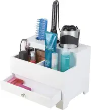 White Wooden Hair Styling Storage Chest Beauty Tools Organizer Holster Safe Hot