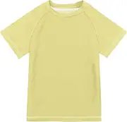 [ODAWA] Kid Swim Shirt Light Sky Blue Quick Dry Short Sleeve Rash Guard Kids Top for Boys Girls Size 3T-12T