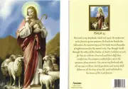 Greeting Card with " PSALM 23 verse " showing Jesus Holding a Lamb & Lambs