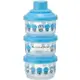 小禮堂 哆啦A夢 日製 圓形塑膠三層奶粉罐 透明奶粉罐 奶粉盒 分裝盒 零食盒 (藍 多圖)