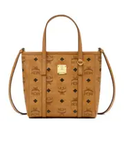 MCM Aren Top-Zip Mini Shopper Bag One size cognac
