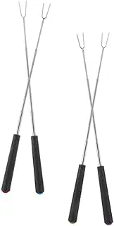 PAMINGONO 4Pcs Retractable Stainless Steel Barbecue Skewers with Scald Handle for Easy Grilling Camping Tool for Vegetables and Fruits Heat Resistant BBQ Accessory