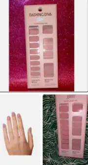 Dashing Diva FLAMINGO FEATHERS, Pink Gloss,Sparkly Pink Shimmer Nail Strips