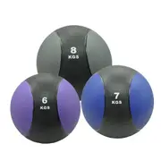 6kg + 7kg + 8kg Commercial Rubber Medicine Ball Set / Gym Fitness Exercise Ball