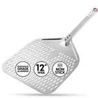 Perforated Pizza Peel 12 Inch Aluminum Pizza Paddle - Lightweight Pizza Turni...