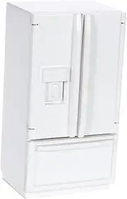 Hohopeti Miniature Wooden Fridge Black Mini Fridge Ornament Double Door Toy Home Accessory