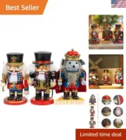 Charming 3-Piece Nutcracker Figure Set - 7 Inch Traditional Holiday Decor
