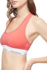CALVIN KLEIN WOMEN'S MODERN COTTON UNLINED WIRELESS BRALETTE SWEET BERRY - SMALL