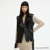 在飛比找momo購物網優惠-【ALLSAINTS】BILLIE 寬鬆腰帶羊皮背心皮衣 W