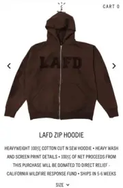 Travis Scott Cactus Jack LAFD Zip Hoodie Size XL Sold Out Limited Ready To ship