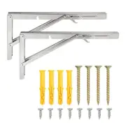 2 Pack 14 Inch Folding Shelf L Brackets with Locking Hinge for Home Garage