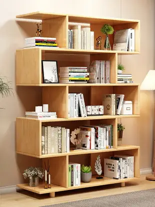 書架 書柜 置物架 全實木書架簡易置物架落地創意家用客廳靠墻多層收納架簡約小書柜