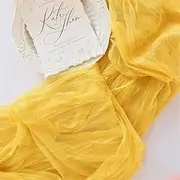 Joanlody Yellow Easter Cheesecloth Table Runner 10Ft Rustic Gauze Boho Spring Summer Cheese Cloth Table Runner for Wedding Bridal Baby Shower Decoration