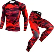 [Abigprofit] Men's Running Set 2pcs/Sets Sportswear Compression Sports Suit Running Sport Workout Tights 15 S