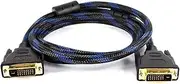 Ruilogod Black DVI-D 24+1 Male to Male M/M Video Audio Cable 1.5M