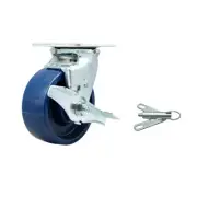 5 Inch SS Solid Poly Swivel Caster with Delrin Bearing and Brake/Swivel Lock SCC