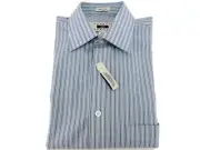 Joseph Abboud Blue Gray Stripes 100's 2-Ply Cotton Dress Shirt 14 1/2 32/33