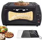 Electric Pizza Oven Indoor Tandoori Oven, 15 L Countertop Tandoor Oven Pizza Maker with Disk & Clamp, 50-400℃ Temperature Control, Mini Pizza Oven Chapati Roti Lahmacun Manakish Naan Bread Maker